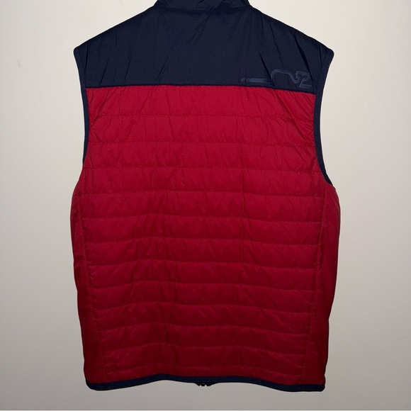 Vineyard Vines Sleeveless Insulated Navy and Red Performance Puffer Vest - Picture 7 of 13